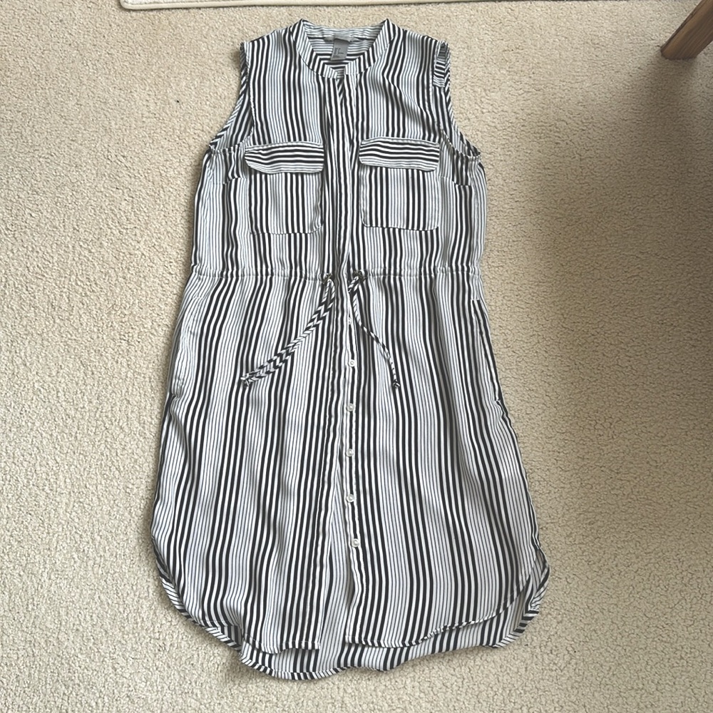 H&M Stripe Button Down Shirt Dress